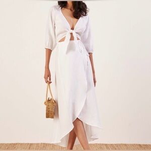 Reformation 100% Linen Wrap Dress M